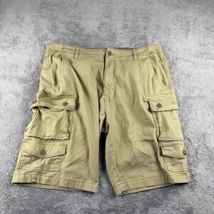 Iron Co. Cargo Shorts Mens 40 Tan Khaki Button Pockets Casual‎